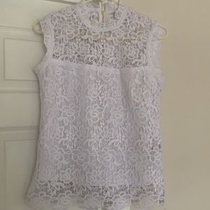 White lace sleeveless top